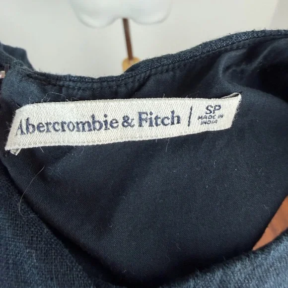 Abercrombie High-Neck Linen A-Line Shift Dress Size S Petite - Picture 6 of 7